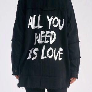 Elan Dawn Jacket with White 'All You Need Is Love' Graphic